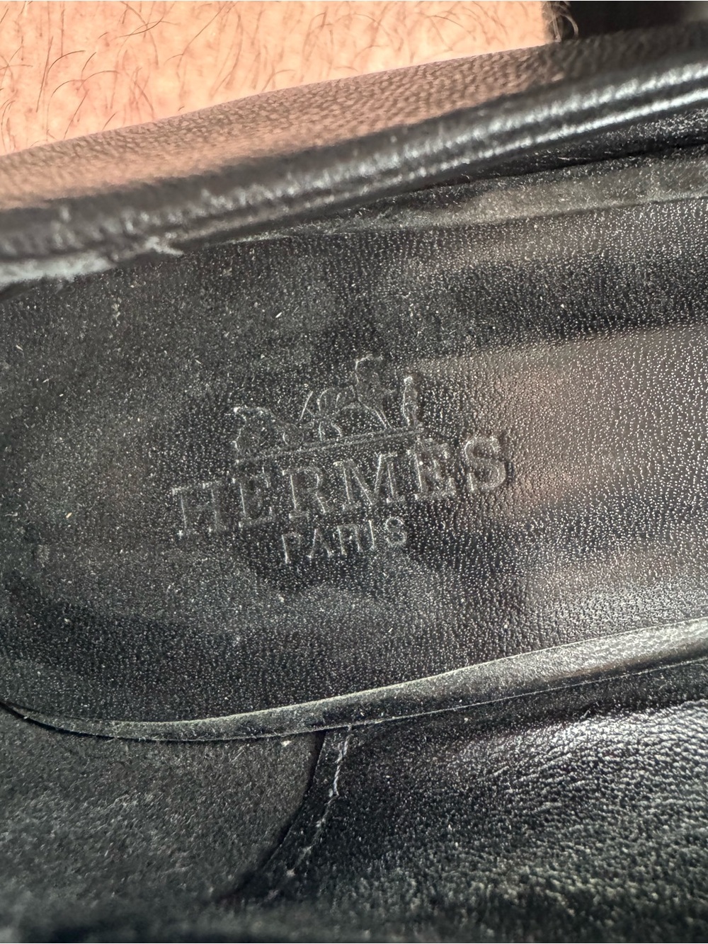 Hermès Paris Black Leather Pointed Toe H Buckle Flats Size 39 - Picture 5 of 9